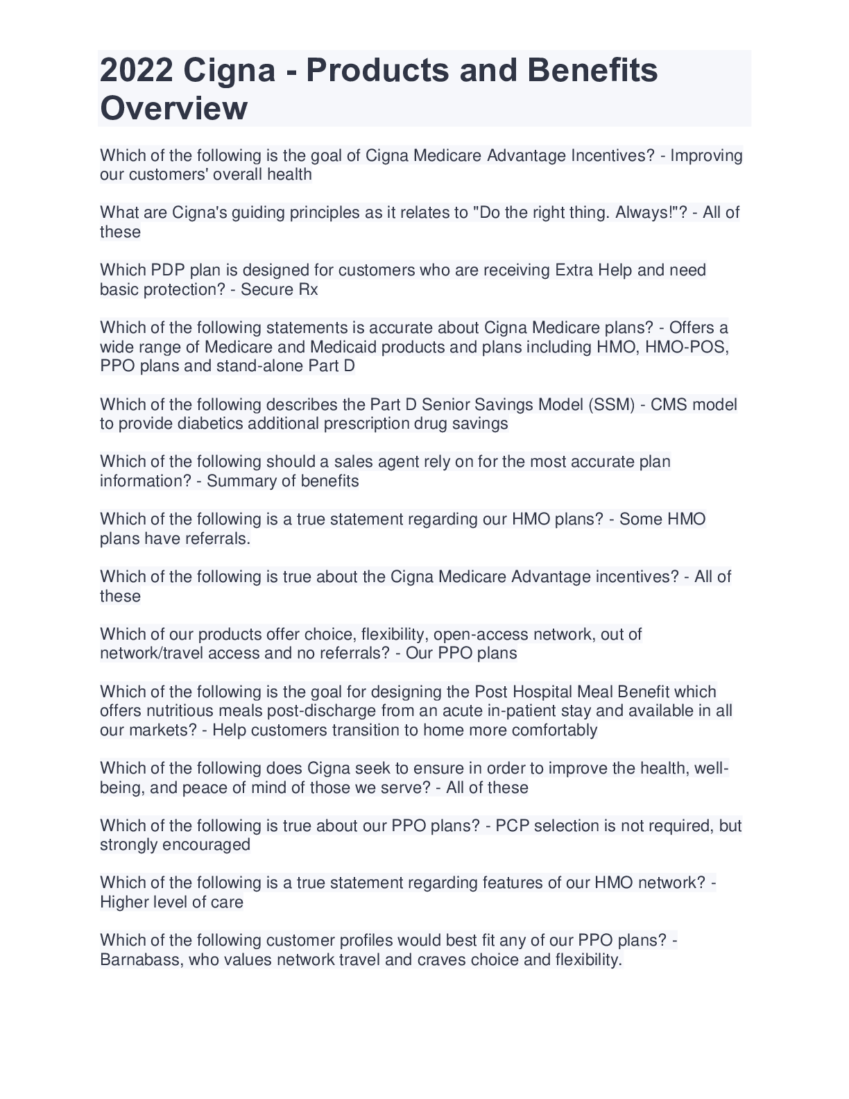 Preview image for 2022 Cigna - Products and Benefits Overview